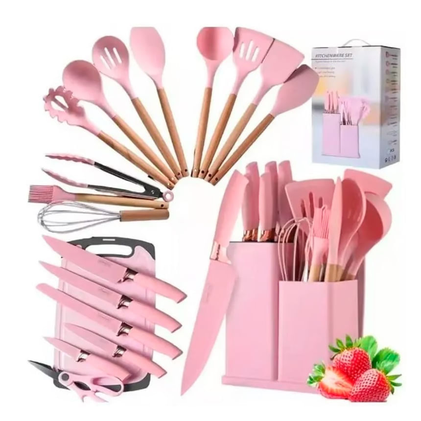 Lumivive Juego De Utensilios De Cocina, Silicona Resistente Al Calor Y De Grado Alimenticio, Eleva La Experiencia Culinaria Con Juego De Utensilios De Cocina Premium De 24 Piezas, Trabillas Para