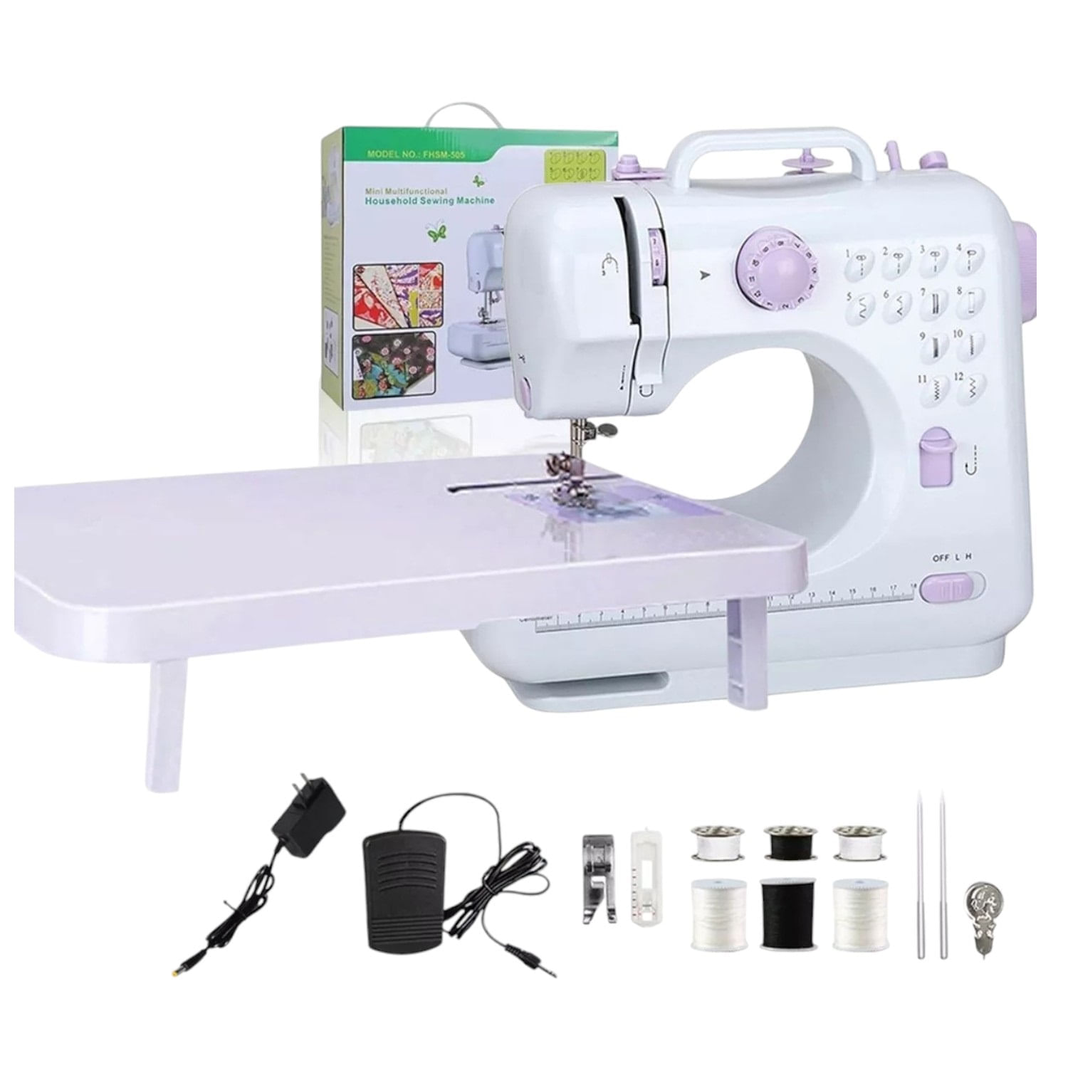 Maquina De Coser Portatil Con Puntadas Multiple Y Accesorios - Tienda